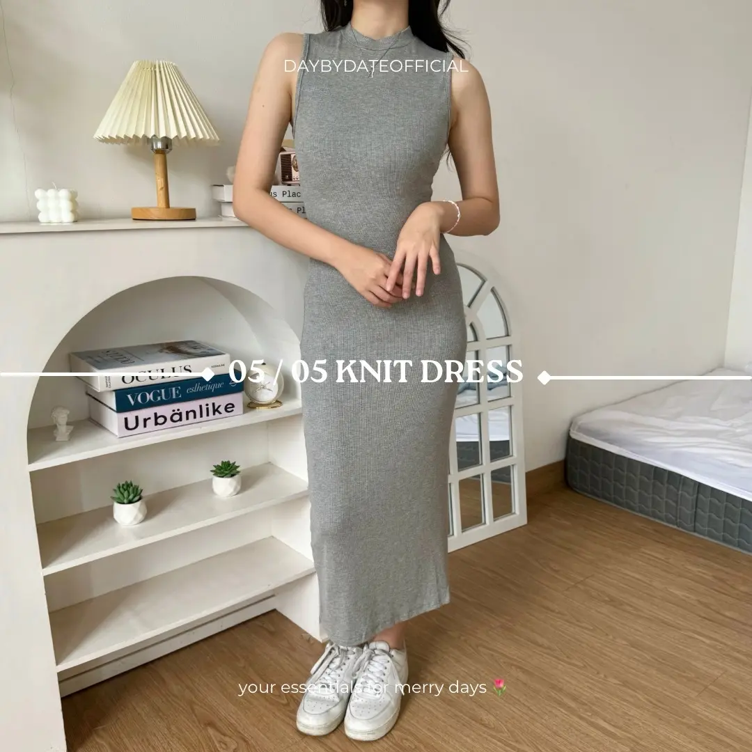 05 / 05 Knit Dress | Daybydate | Knit Dress Knit Dress Panjang Basic Dress Panjang Bodycon Dress Rib Knit Dress Dress Wanita Dress Rajut