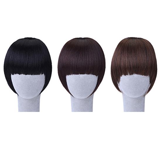 KA.B Pretty Girl\'s Clip on/in Neat Bangs Straight Fake Bob Style Fringe Hairpiece 1