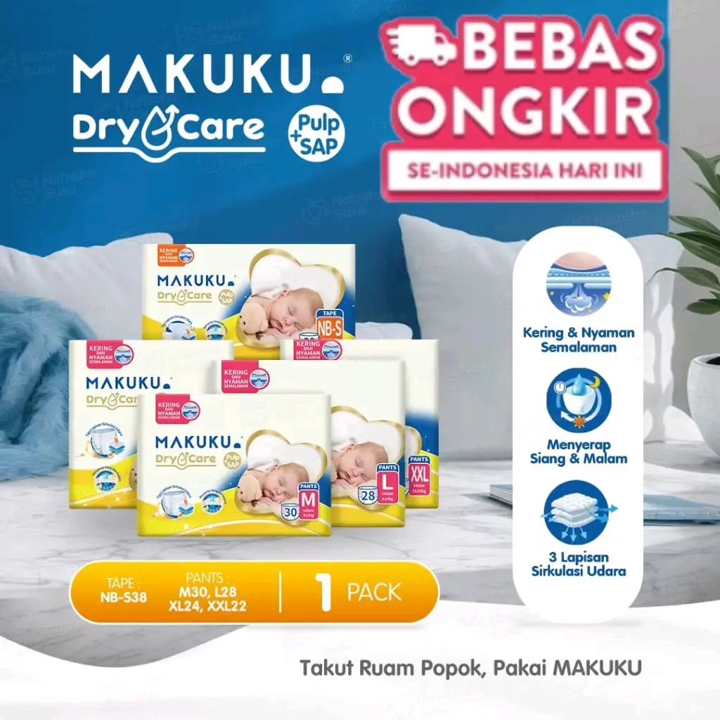 makuku dry care paket 1 ball celana bayi