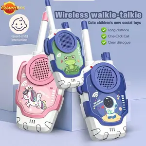 Walkie Talkie Anak Jarak Jauh 2000M (2 PCS) - Mainan Telepon Nirkabel, Cocok untuk Camping & Petualangan Outdoor, Sudah Termasuk Baterai Lampu Buah Control One Gambar Permainan Remote Yoyo Stroller