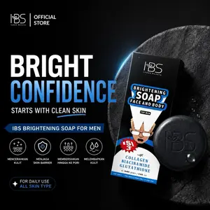 [BELI 3 LEBIH HEMAT] IBS Brightening Soap For Men 50gr - Sabun Pencerah Khusus Cowok Untuk Mencerahkan Wajah & Badan