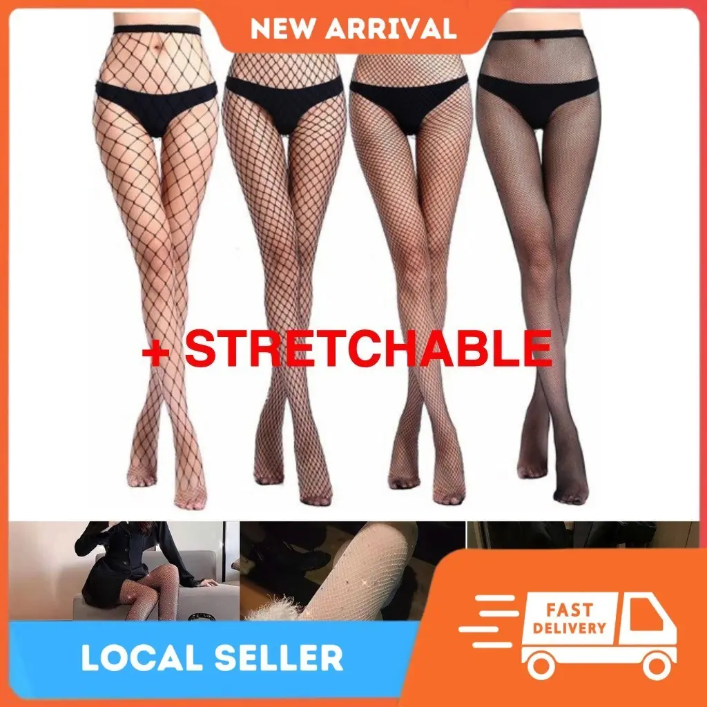 (4 SIZE OPTIONS) CosplayKing Fish Net Long Thigh Socks Net Pantyhose Fishnet Stockings Mesh Socks Hollow Socks Sexy Net Socks Girl High Thigh Fishnet Stockings Cosplay Gothic Socks Stoking Jala [FREE RM 50 VOUCHER] Lingerie Chiffon