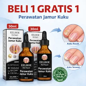 [Beli 1 Gratis 1] Cairan Perawatan Jamur Kuku 30ml & 50ml – Melembapkan, Halus & Berkilau – Halal MUI