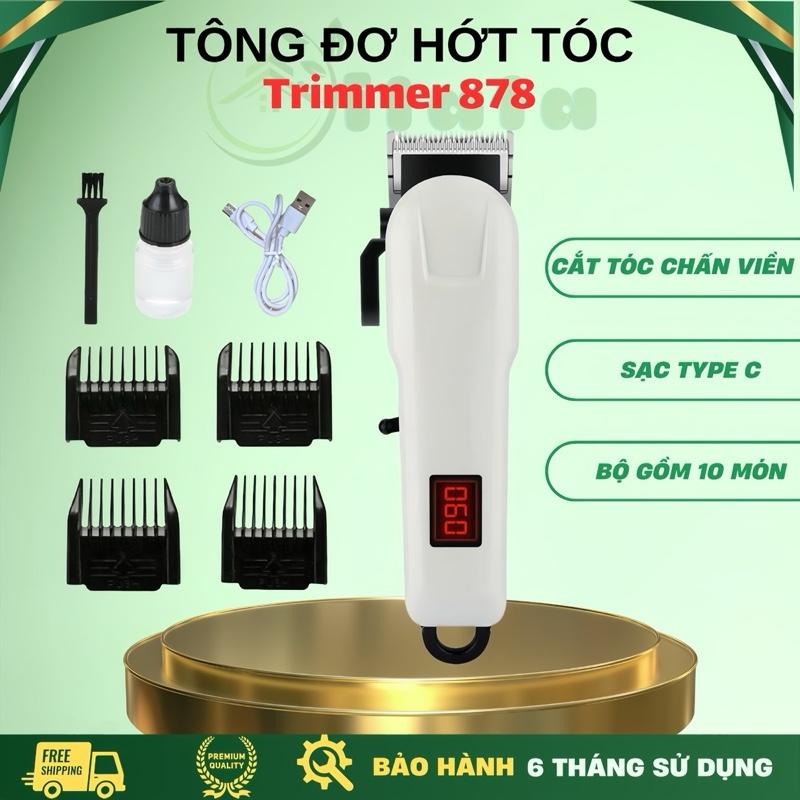  Tông đơ Trimmer Trắng 878 kèm lược cử cho nhu cầu cắt tỉa chấn viền cắt tóc nam cắt tỉa lông thú cưng Sạc Type C. LƯU Ý: CHO KHÁCH KIỂM HÀNG 