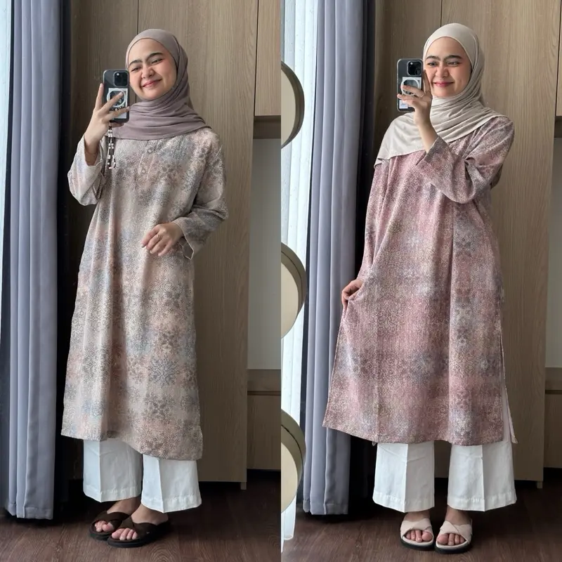 MOIRA TUNIK by Outerres | Tunik Wanita Flowy Slit Kancing 0