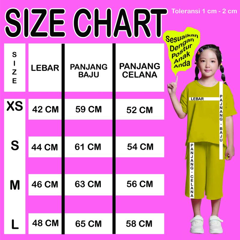 Setelan Kulot Wash Anak Perempuan SG 5-13 Tahun Sablon DTF HOODIE KIDS 6