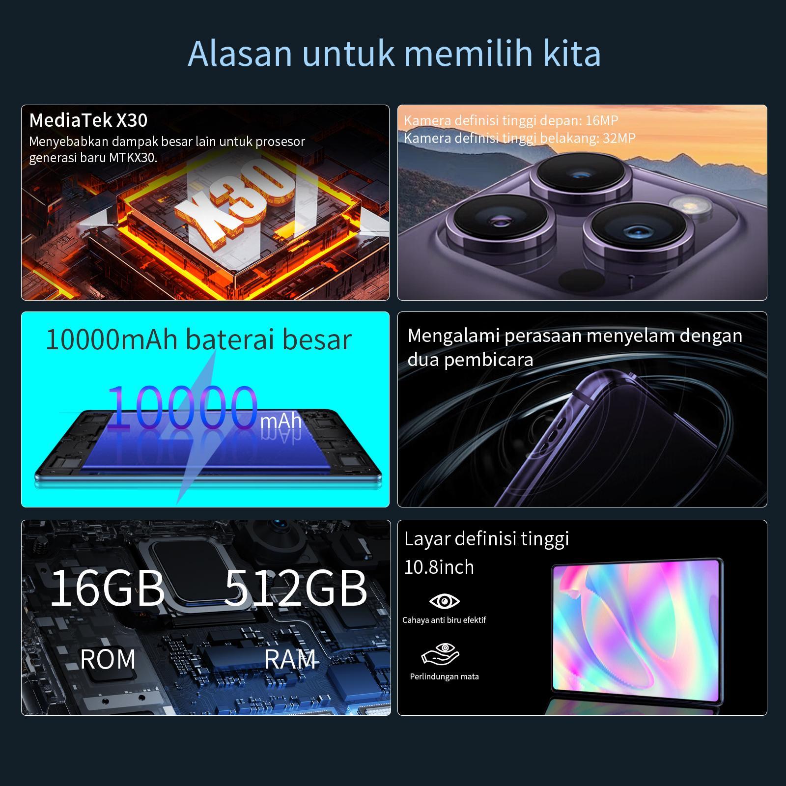 【Dapat Tersambung Ke Papan Kekunci Bluetooth+ COD】2026 Pintar Baru X95 Belajar Jalan Online Entertainment Games Business Office 5G Fashion pad Wifi laptop 1 jutaan murah viral tablet tab 1 jutaan Layar Layar Layar