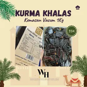 KURMA KHALAS BARAKA MANIS KEMASAN VACUM 1KG ASLI ARAB Food