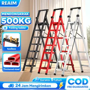 REAIM  COD  Tangga Lipat  2/3/4/5/6/7/8 anak tangga  Baja Tebal dan Kuat  Penguat Kunci  Anti Selip  Ringan  Bisa Dilipat  Mudah Disimpan  Multifungsi  Tangga Rumah  Harga Terjangkau dan Murah  Tidak Perlu Sering Meminjam Tangga Lagi