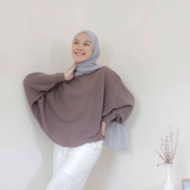 Lasperal Batwing Sweater | Sweater rajut terbaru | Sweater rajut oversize Panjang Tebal Atasan  Wanita Santai 4