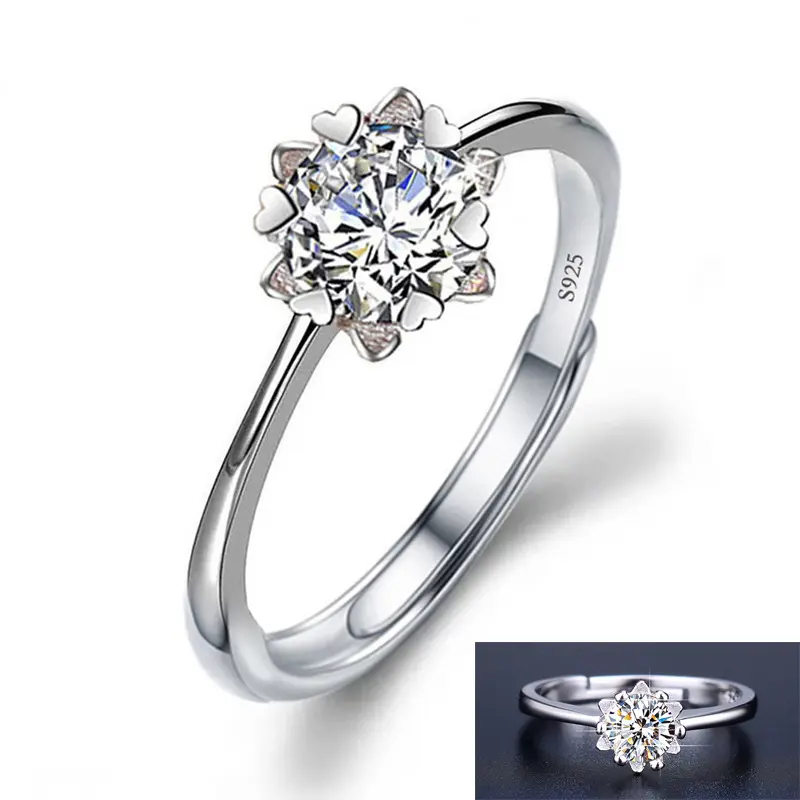 Snowflake six claws 1 carat ring   Women's rings