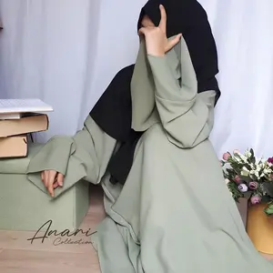 Anari Gamis Abaya Wanita Kekinian Polos Wolpis Premium Ukuran S M L XL XXL / Basic Abaya Polos Wanita Terbaru Muslim Hitam Remaja Syari Dress Dewasa Maxi Lebaran Mewah Simple Arab Pesta Umroh Kondangan Putih