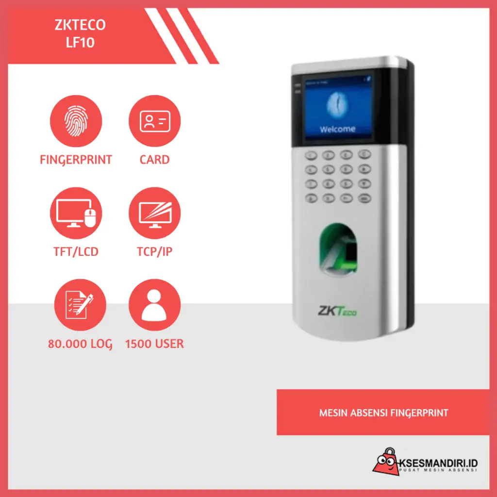 ZKTECO LF10 Proxymity 125Khz Mesin Absensi Fingerprint Akses Door