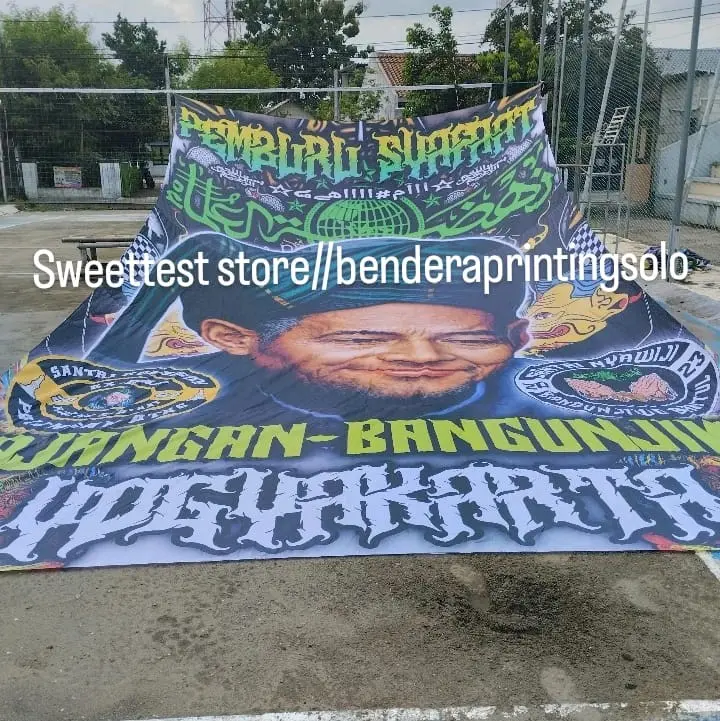 BENDERA SHOLAWATAN + BENDERA PECINTA SHOLAWAT + BAHAN POLYSTER + BENDERA PRINTING +COD+BONUS STIKER 1