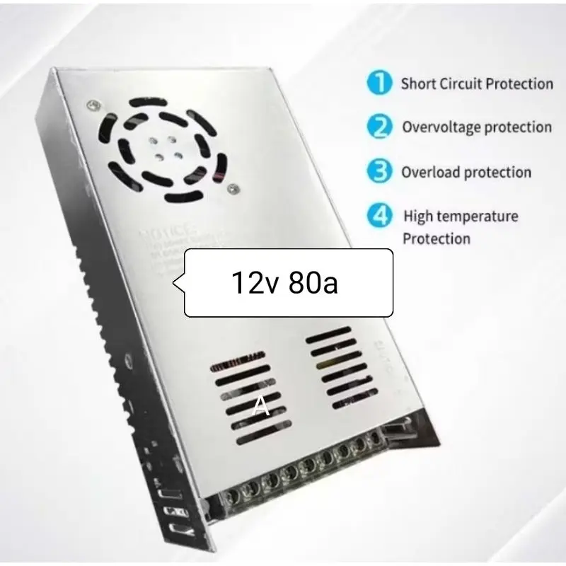ADAPTER POWER SUPPLY 12V 80A BERKUALITAS TINGGI 12VOLT 80 AMPER(960WATT) BODY