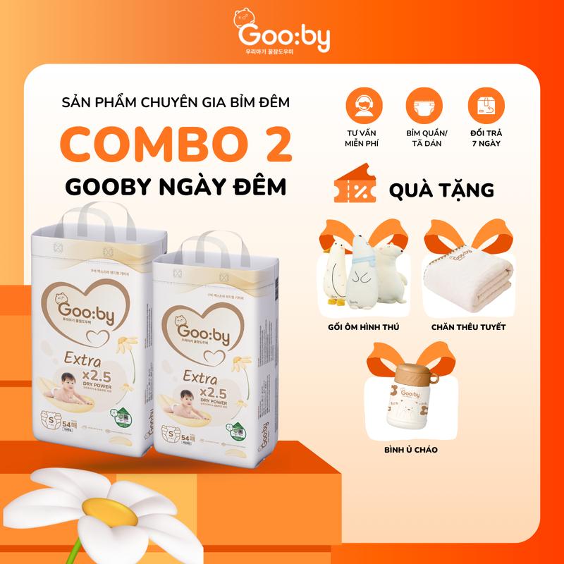   Gia đình Gooby  Combo 2  Tã bỉm Gooby Ngày Đêm mềm mại an toàn siêu thấm hút size NB S M L XL XXL XXXL cho bé từ 4kg - 35kg 