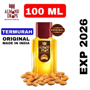 (TERMURAH) ORIGINAL 100 ML BAJAJ ALMOND DROPS OIL 100ML Vitamin E Rambut Hair Oil Penghilang Ketombe Rambut Vitamin Rambut