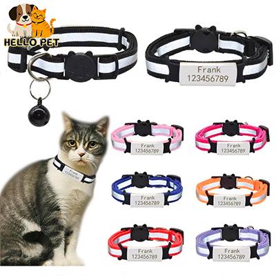 Thẻ mèo Vòng cổ mèo Vòng cổ chó cưng Vòng cổ Có Thể Điều Chỉnh Thẻ ID tên khắc miễn phí Thích hợp cho chó