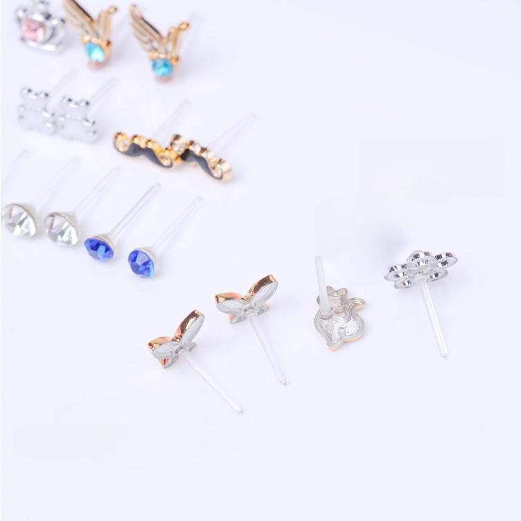 36 pasang /kotak Anting Tusuk Bentuk Hati bergaya Warna untuk Wanita 4