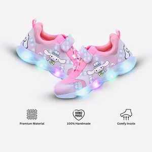 Sepatu LED CN Pink Anak Perempuan Model Sneakers Fashion 01 Motif