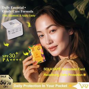 [Suitable for Sensitive Skin] SOLASAFE Sunscreen Card SPF30+ PA++++ | 10 Sheets | 2g Full Body Coverage | Lightweight | Portable for Everyday Use at the Office
