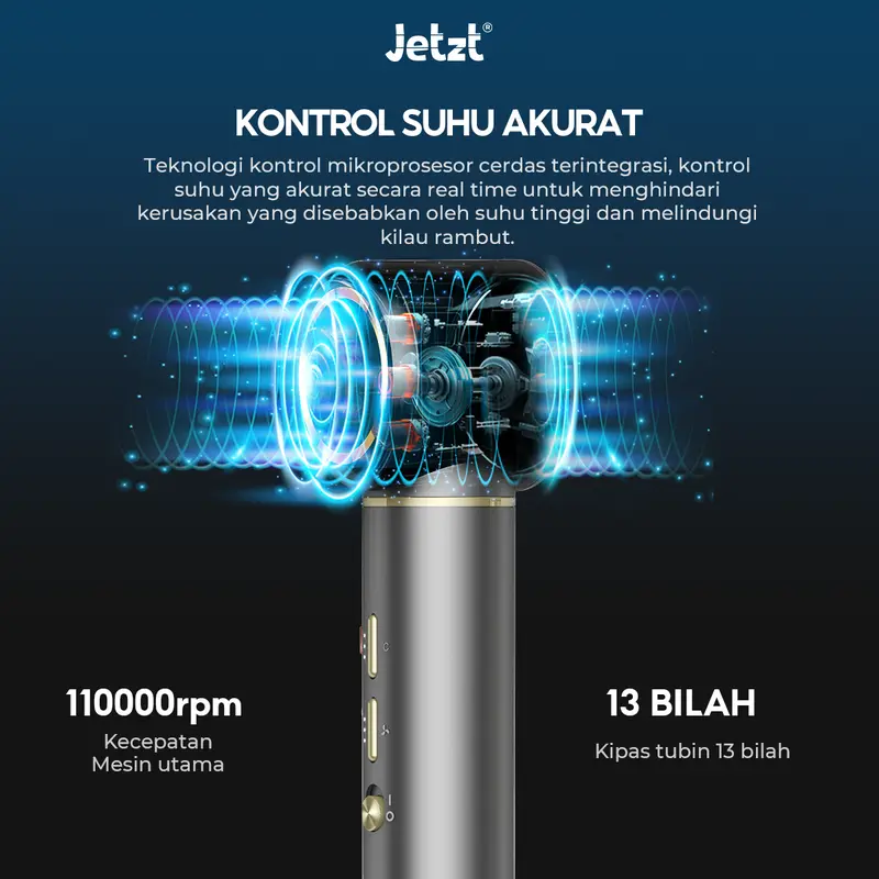 JETZT HC1000 Hair Dryer 3 in 1 Pengering rambut 2 Juta ion negatif Teknologi anti radiasi aman untuk anak-anak dan wanita hamil Mesin Compact Kering 4