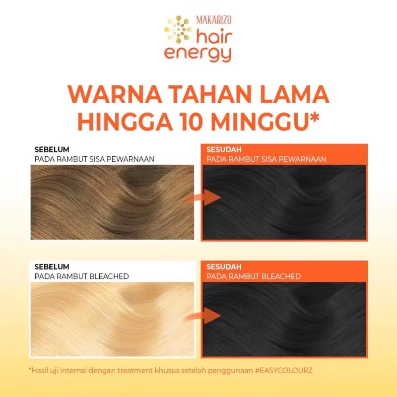 ￼Makarizo Hair Energy Easy Colour 26 mL - Natural Black Light Brown - Hair Color - Pewarna Rambut Cat penghilang uban 2