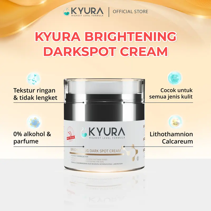 KYURA BRIGHTENING DARKSPOT CREAM Memudarkan Flek Hitam, Melasma, Bintik Hitam Dan Mencerahkan Muka Kusam 3