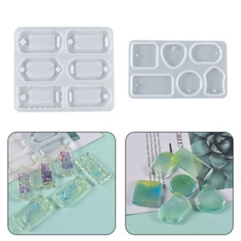 Cetakan Resin Kalung / Cetakan Resin Anting / Cetakan Silikon Liontin / Cetakan Resin Epoxy Untuk Membuat Perhiasan DIY 4