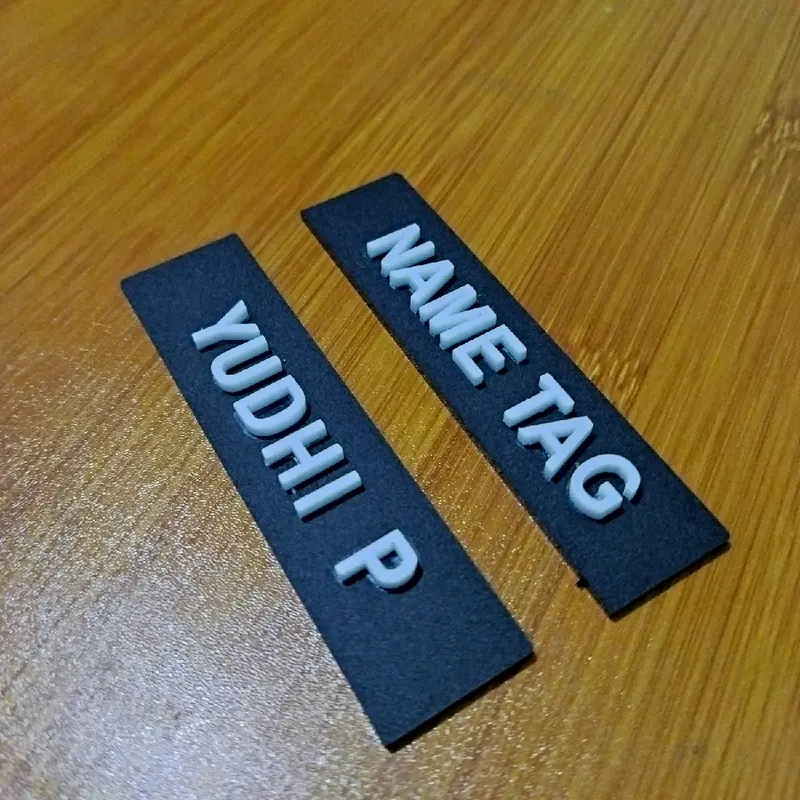 Name Tag 3D Nama Dada Timbul Magnet (Max 11 Huruf) 2