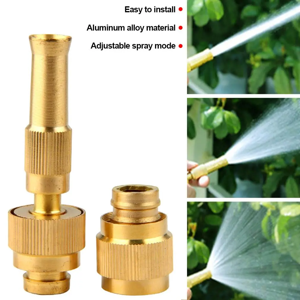 2Pcs Car High Pressure Water Spray Gun Spray Nozzle Washing Machine Nozzle with Quick-connect Connector 3/4" or 1/2" Metal Brass Garden Hose Pipe #452355
