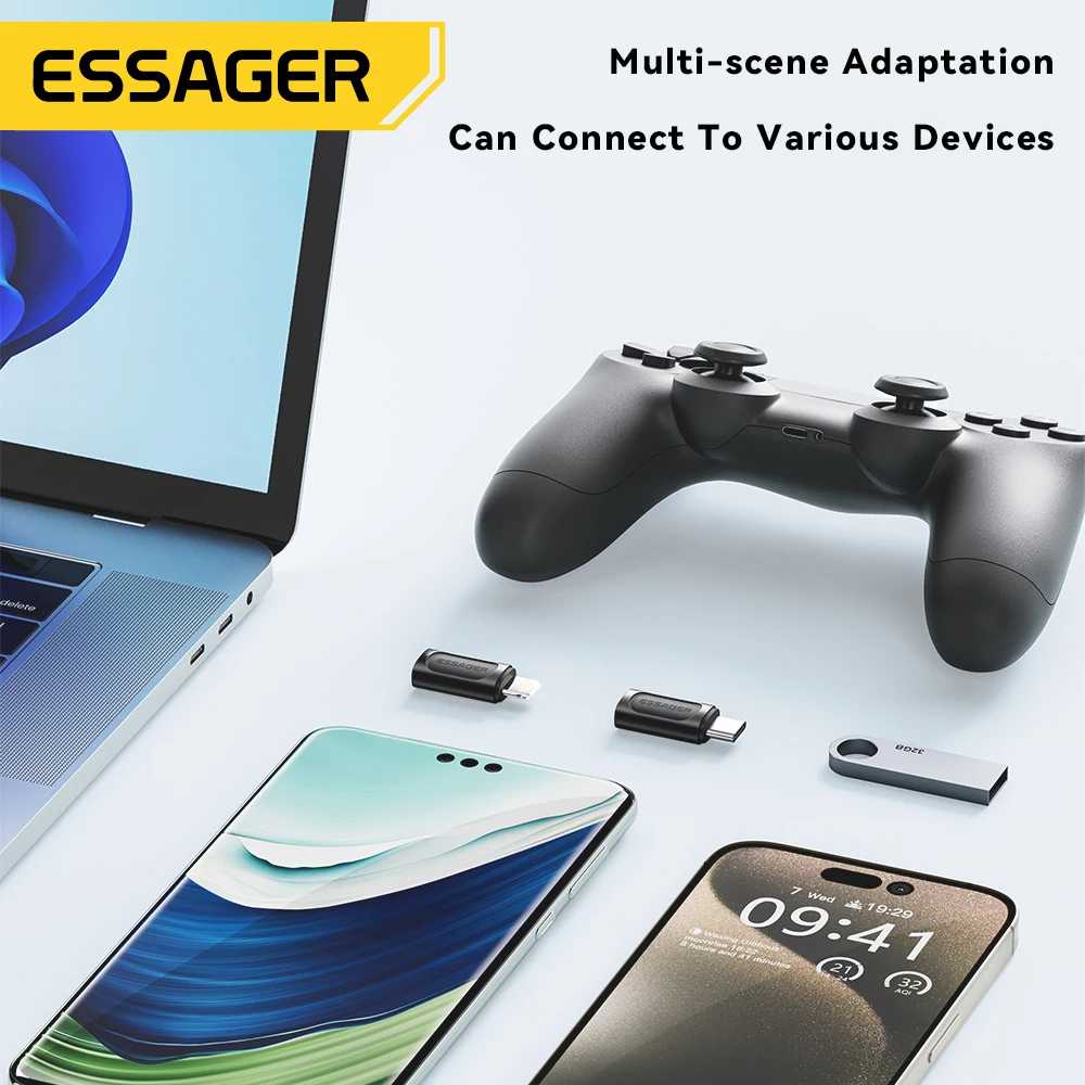 ESSAGER OTG Adapter Lightning Male to Type C Female Fast Charging 3A - EZJTL-HW01-P
