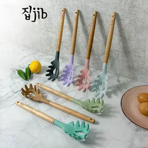 JIB Silicone Spaghetti Tool / Pengangkat Pasta / Alat Spaghetti Mie Silikon Kayu