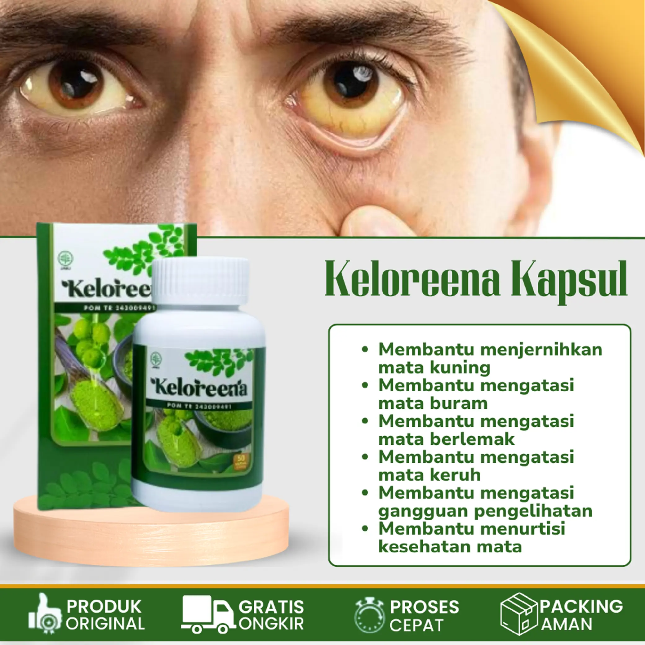 Vitamin Pemutih Mata Kuning Keloreena Kapsul obat  mata Eye