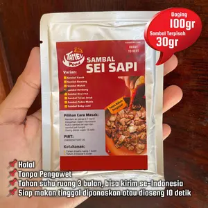 EXTRA Sambal Sei Sapi Tanev Food - Sambal Matah / Sambal Cumi / Sambal Rendang / Sambal Rica-Rica / Sambal Terasi Jeruk / Sambal Bawang / Sambal Korek / Sambal Pedas Manis