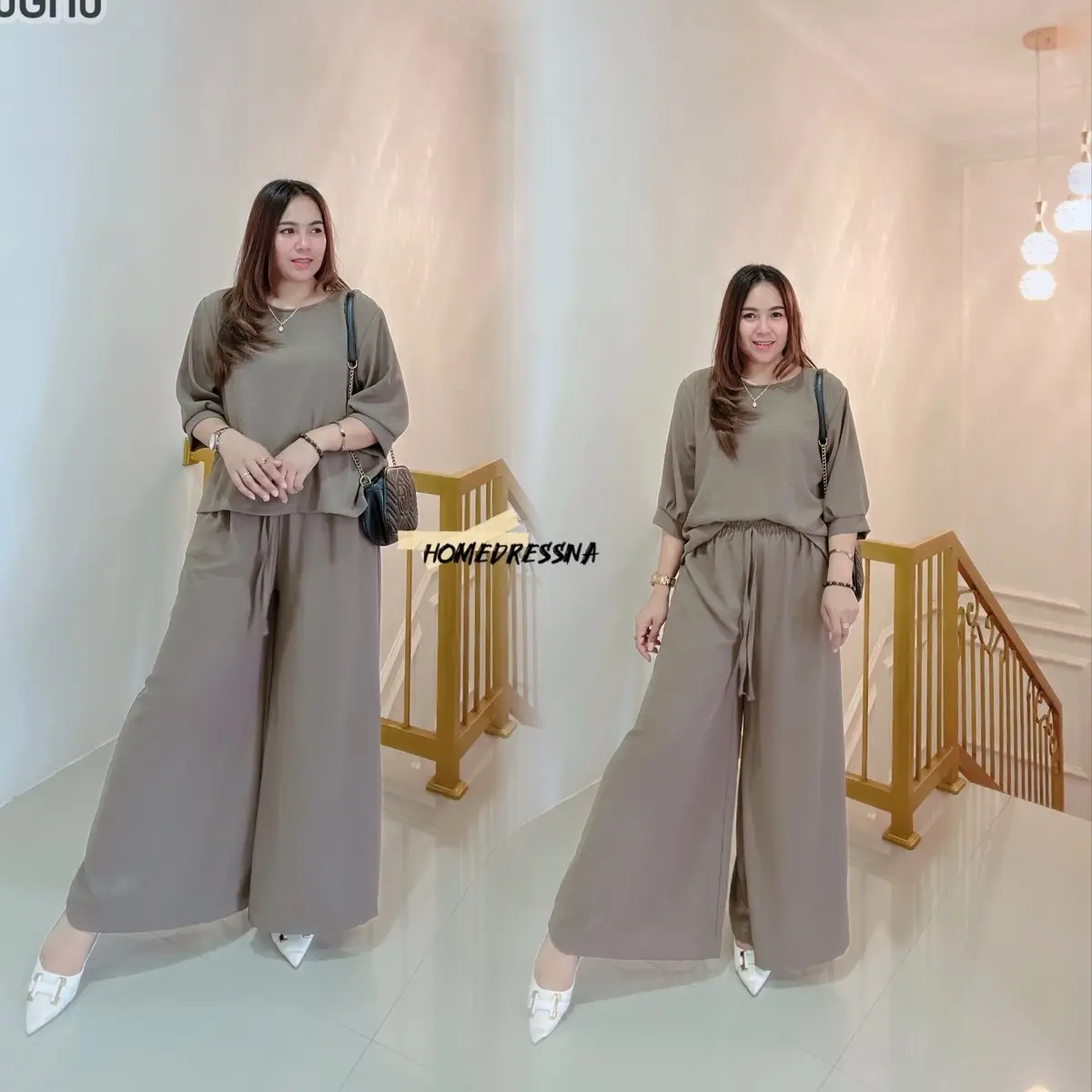 setelan wanita crinkle airflow kekinian