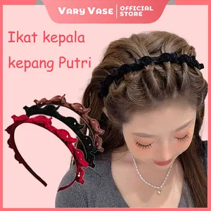 Vary Vase Set ikat kepala/jepit rambut beludru gaya Korea 3 pcs / Aksesori Menenun Rambut Modis / Ikat Kepala & Jepit Rambut untuk Poni dan Helaian Rambut Coklat Hitam Merah Elegan Headbands