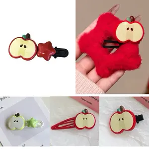 Penjepit Rambut Apel Apple Merah Lucu