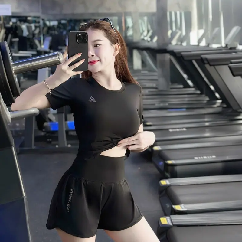 Bộ đùi 2 lớp thể thao nữ tập gym yoga, aerobic chạy bộ có túi khóa sau lưng Sport 7