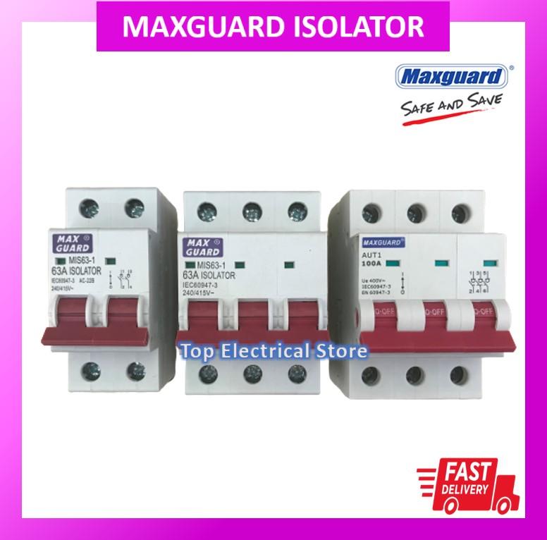 MAXGUARD ISOLATOR 2P 3P 63A 100A SWITCH / MAIN SWITCH - TikTok Shop ...