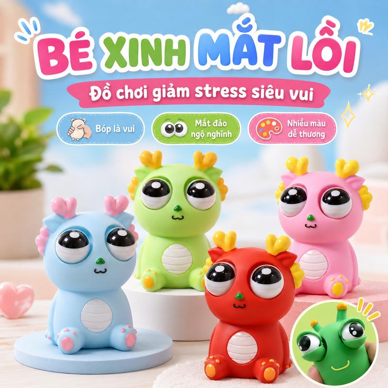Đồ Chơi Rồng Mắt Đảo Ngộ Nghĩnh, Squishy Bóp Tay Xả Stress, Mẫu Hot TikTok Cho Bé Trai Bé Gái Con Quay Xe Đâm choix dochoi pop it dien tu popit nha gau Mô Hình Shin cà slinky magic ball chơigiảmcăng