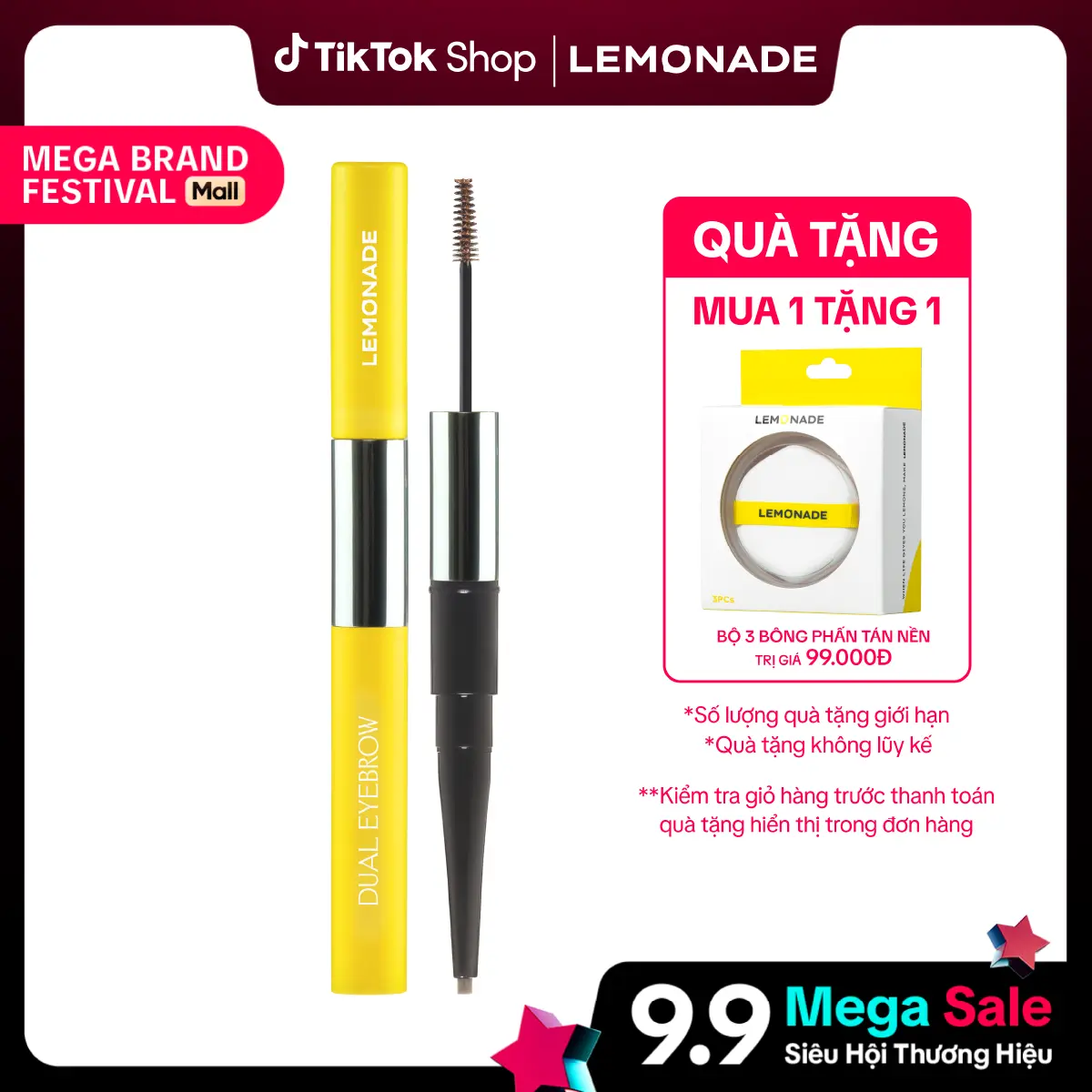 Chì kẻ mày 2 đầu LEMONADE DUAL Eyebrow 2.75g