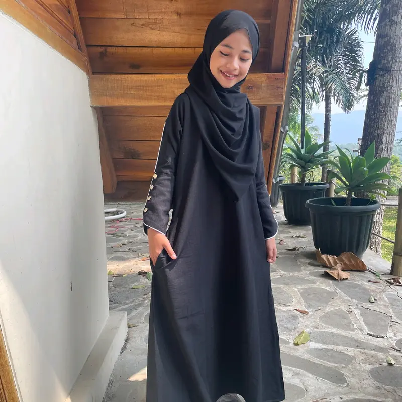 Zannati Gamis Muslim Anak Syakila Polo Linen 3