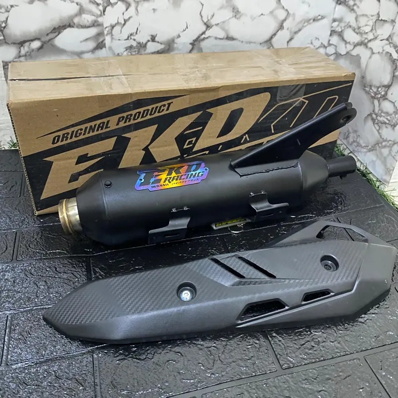 Knalpot Original EKD RACING moncong Shijiro emblem Gold untuk Motor Metik Vario beat scoopy nmax aerox pcx mio genio deluxe Aksesoris Besi Motorcycle Sepeda;cms;vario 6