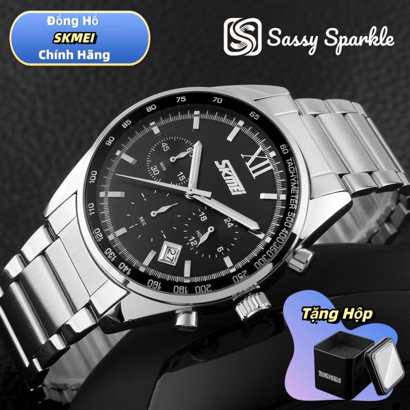 Đồng Hồ Dây Thép Cổ Điển Nam, SKMEI 9096, Đồng Hồ Thạch Anh, Đồng Hồ Doanh Nhân Có Lịch, Thích Hợp Làm Quà Tặng Nam Watch Đeo Tay