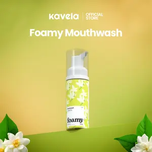 KAVELA Foamy Mouthwash Jasmine Tea Mouthwash Busa Tanpa Alkohol Segar & Melembabkan atasi Bau Mulut dan Plak