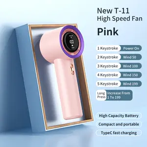 COD kipas genggam mini ultra cepat berkualitas tinggi dengan angin kencang kipas turbin yang dapat disesuaikan dengan tampilan digital 200 kecepatan cocok untuk olahraga luar ruangan untuk mendinginkan dengan cepat
