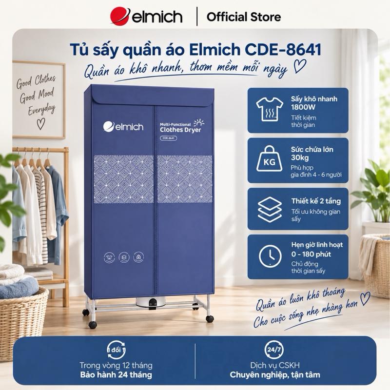 Tủ sấy quần áo Elmich CDE-8641 ( 2 tầng )