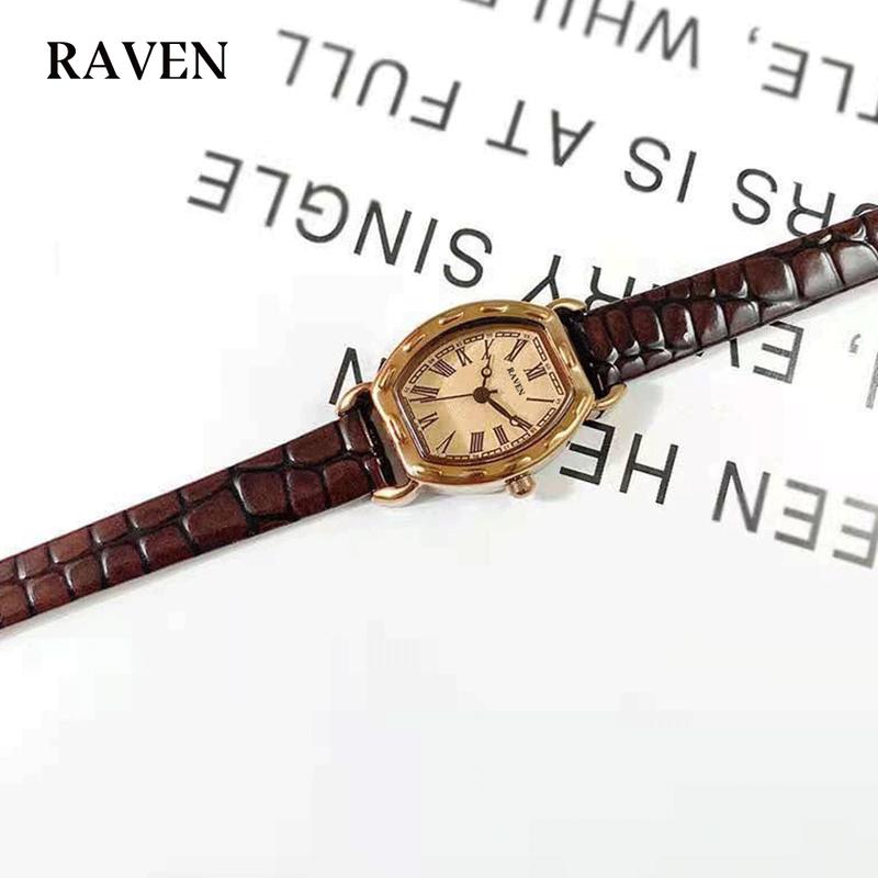 Product Introduction of RAVEN Jam Tangan Wanita Anti Air Kuarsa Antik Kasual Tali Kulit Jam Tangan Cewek Original 7