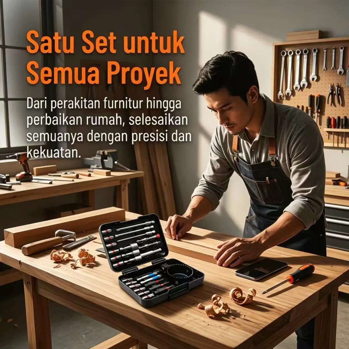Set mata obeng kelas industri, kombinasi mata bor listrik dan pembuka lubang.